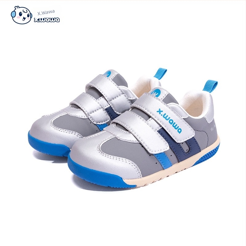 Snow Doll Pantofi de antrenament pentru copii – Antiderapante, respirabili, durabili, unisex, cu model dungat (Partea superioară: Super Fiber; Talpă: Cauciuc; Închidere: Velcro; Sezon: Toamnă–Iarnă)