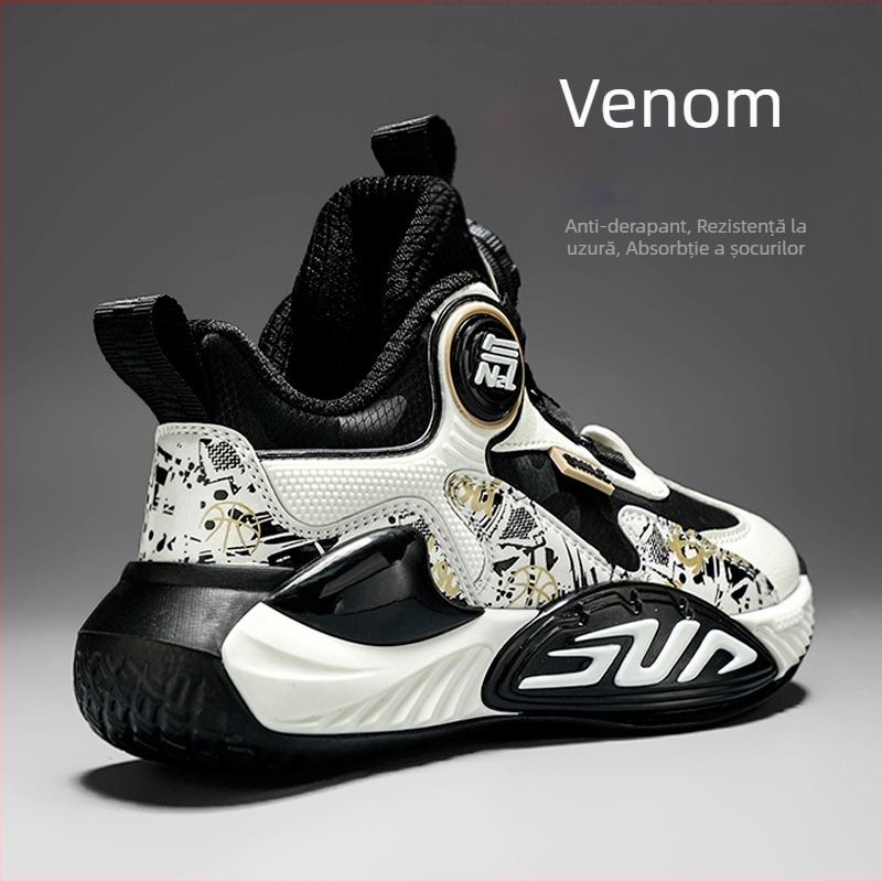 Pantofi de alergare pentru copii, cu partea superioară din PU, talpă din cauciuc antiderapantă, ușori, rezistenți la uzură, unisex