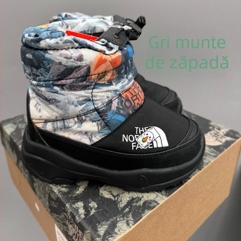 Ghete de copii până la gleznă, unisex, Iarnă 2025, partea superioară din nylon impermeabil, talpă din cauciuc, pentru copii 4–16 ani