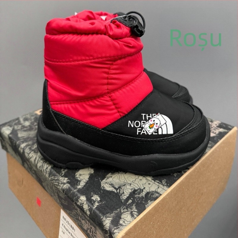 Ghete de copii până la gleznă, unisex, Iarnă 2025, partea superioară din nylon impermeabil, talpă din cauciuc, pentru copii 4–16 ani