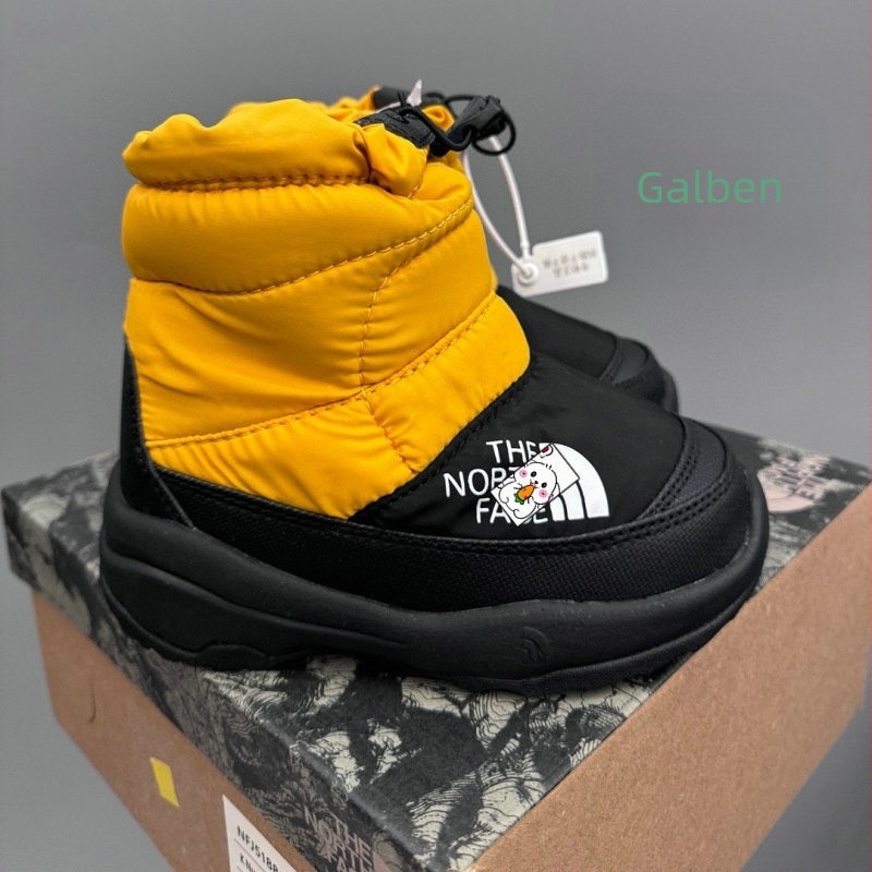 Ghete de copii până la gleznă, unisex, Iarnă 2025, partea superioară din nylon impermeabil, talpă din cauciuc, pentru copii 4–16 ani