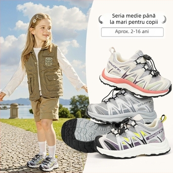 Încălțăminte sport pentru copii dad shoes: partea superioară din piele de vițel, talpă EVA, ușoare, antiderapante, păstrează căldura, unisex