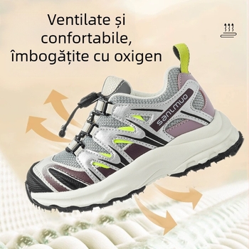 Încălțăminte sport pentru copii dad shoes: partea superioară din piele de vițel, talpă EVA, ușoare, antiderapante, păstrează căldura, unisex