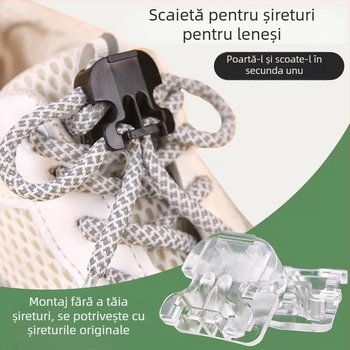 Încuietoare de șireturi fără legare pentru adidași - închidere automată, șiret elastic, pentru adulți și copii, toate sezoanele, stil sport