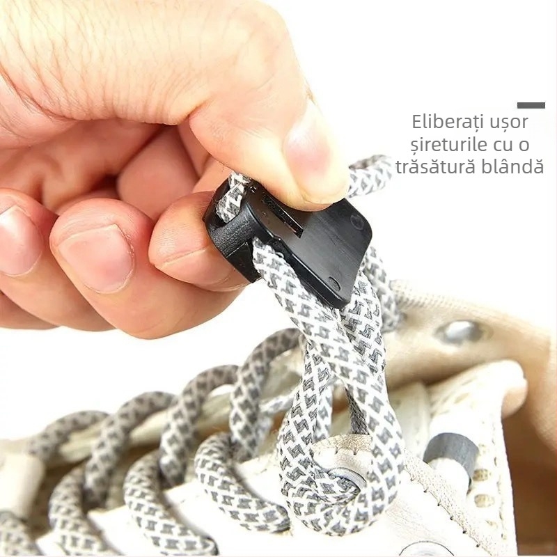 Încuietoare de șireturi fără legare pentru adidași - închidere automată, șiret elastic, pentru adulți și copii, toate sezoanele, stil sport