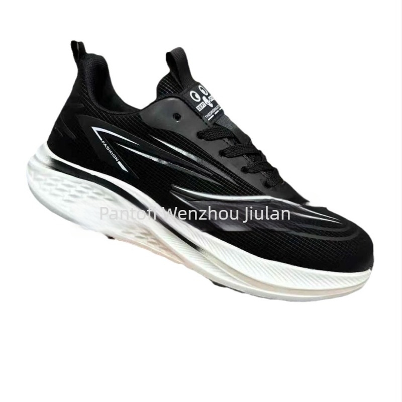 Pantofi de alergare cu partea superioară din plasă, branț EVA, talpă din spumă, model dungat, închidere cu șireturi