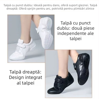 Pantofi de dans Sansha pentru copii, Unisex, partea superioară din piele sintetică, talpă din cauciuc