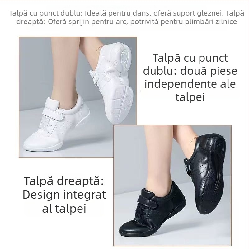 Pantofi de dans Sansha pentru copii, Unisex, partea superioară din piele sintetică, talpă din cauciuc