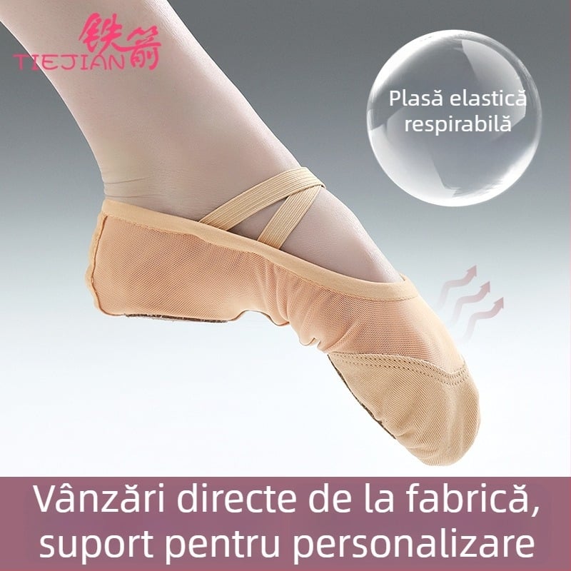 Pantofi de dans pentru copii – plasă elastică respirabilă, balet și dans modern, unisex, ușori, uscare rapidă, rezistenți