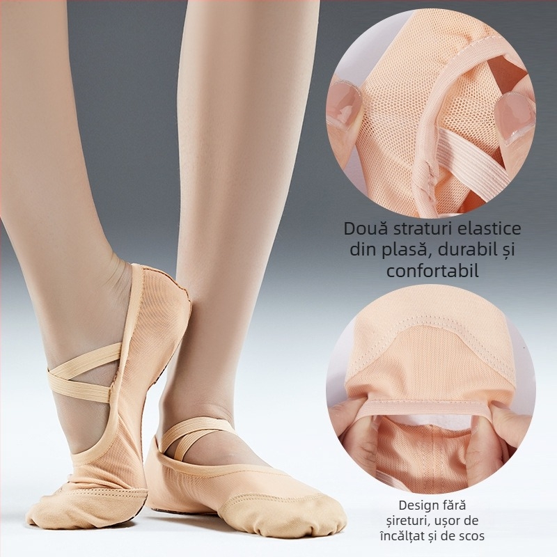 Pantofi de dans pentru copii – plasă elastică respirabilă, balet și dans modern, unisex, ușori, uscare rapidă, rezistenți