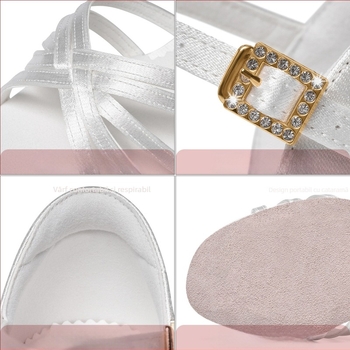 Pantofi de dans latino pentru copii, talpă moale, respirabili, ușori, cu toc mic, pentru fete