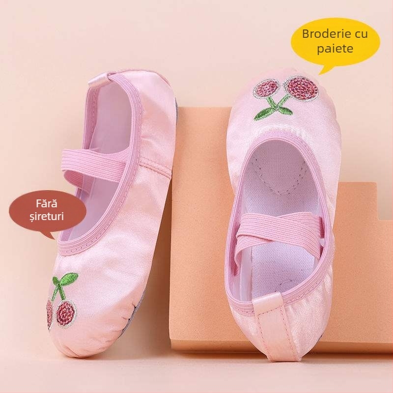 Pantofi de dans pentru copii, pentru fete, partea superioară din mătase, talpă moale, stil prințesă, dans Opera din Pekin (Vârsta: 2 ani; Partea superioară: mătase; Talpă moale; Stil: prințesă; Dans: Opera din Pekin)