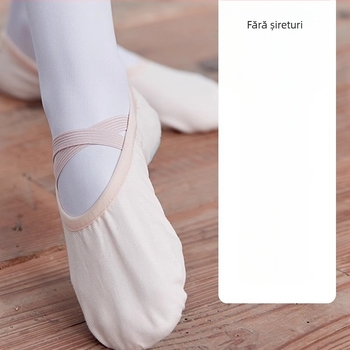 Pantofi balet cu talpă moale pentru femei și fete, partea superioară din pânză, pantofi de practică balet, vârf fără piele