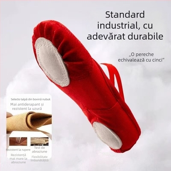 Pantofi de balet pentru copii, talpă din piele, respirabili, ușori, pentru balet, dans modern și latino