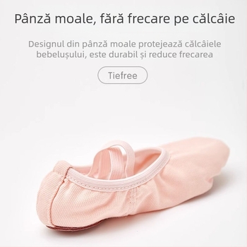 Pantofi de dans pentru fete, talpă moale, fără șireturi, design cu laba de pisică pentru balet și dans chinezesc