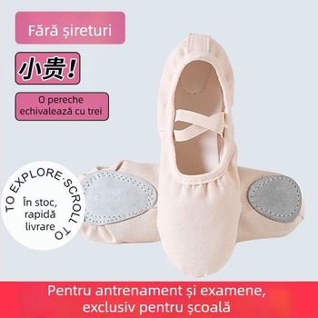 Pantofi de balet, partea superioară din pânză, talpă din compozit, respirabili, ușori
