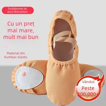 Pantofi de balet, partea superioară din pânză, talpă din compozit, respirabili, ușori