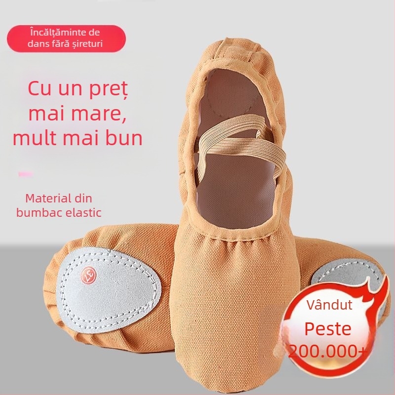 Pantofi de balet, partea superioară din pânză, talpă din compozit, respirabili, ușori