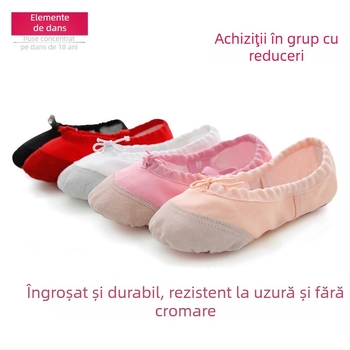 Pantofi balet, talpă moale, partea superioară din pânză, unisex, stil neutru, pentru antrenament de balet