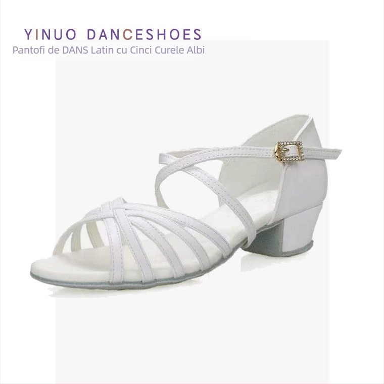 Pantofi de dans latino pentru fete, antiderapanti, ușori, respirabili, piele artificială