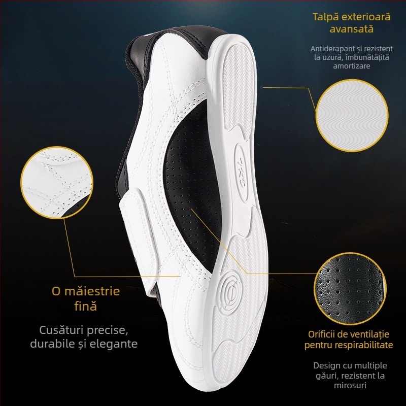 Pantofi Taekwondo pentru copii și adulți, antrenament în sală – respirabili, antiderapant, ușori, talpă din cauciuc natural