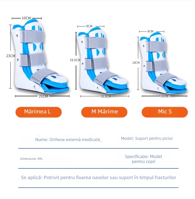 Orteza gleznei pentru copii – susținere pentru entorse, corecție valgus, material PP