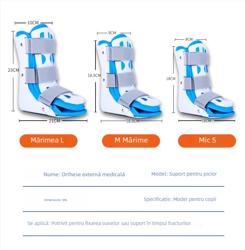 Orteza gleznei pentru copii – susținere pentru entorse, corecție valgus, material PP