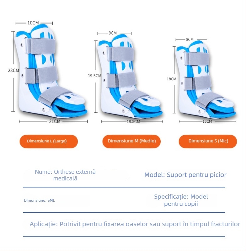 Orteza gleznei pentru copii – susținere pentru entorse, corecție valgus, material PP