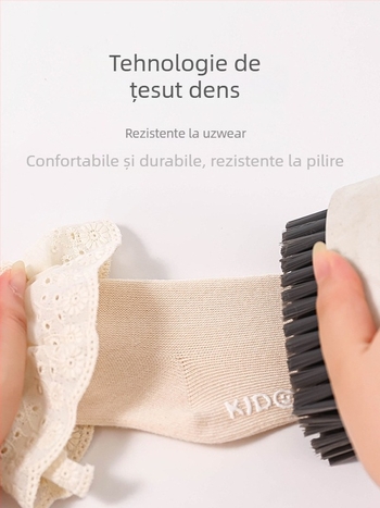 I ruobei șosete de podea pentru fete, cu dantelă, din bumbac, scurte, antiderapante