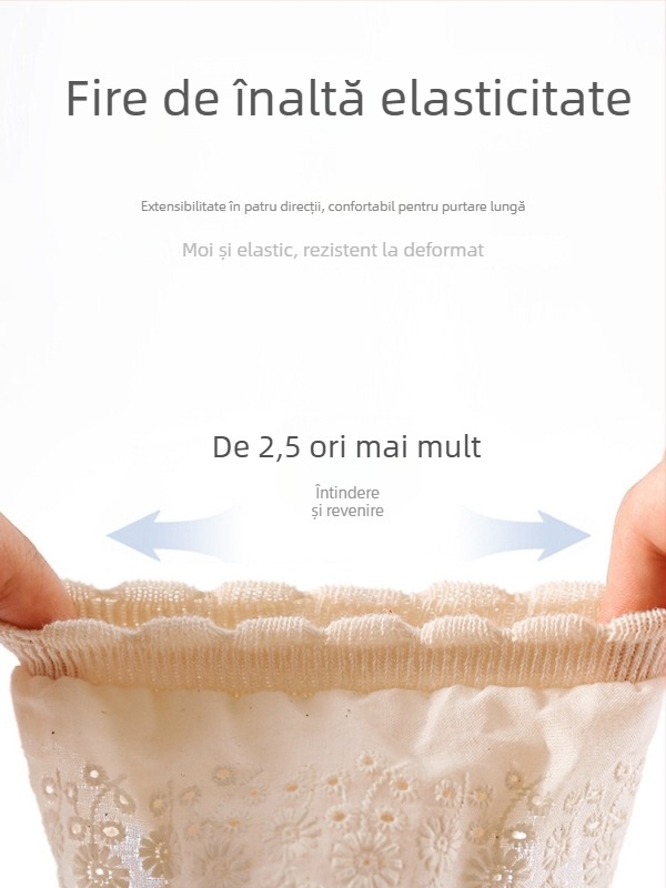 I ruobei șosete de podea pentru fete, cu dantelă, din bumbac, scurte, antiderapante
