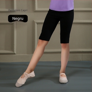 Pantaloni Capri pentru copii, dans modern, din Lycra, căptușeală din bumbac, culoare uni, unisex, pentru mișcare și antrenament