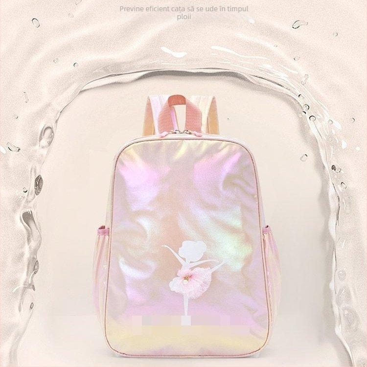 Ghiozdan pentru copii destinat dansului, cu design laser, exterior nylon, căptușeală poliester, stil drăguț, potrivit pentru grădiniță