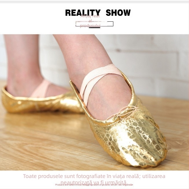 Pantofi de balet pentru copii, unisex | talpă din piele; partea superioară din piele sintetică; destinat baletului