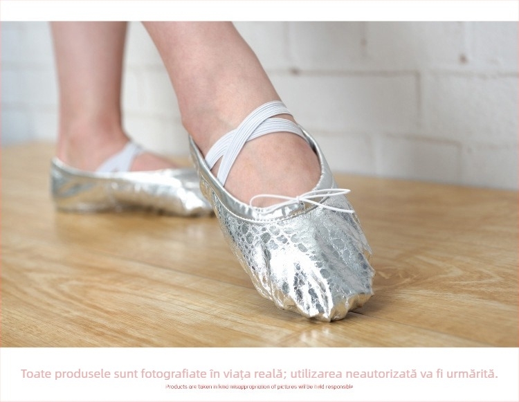 Pantofi de balet pentru copii, unisex | talpă din piele; partea superioară din piele sintetică; destinat baletului