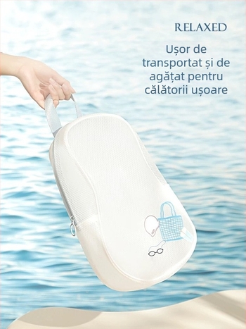 Geantă impermeabilă cu compartiment uscat/umed, din PU, model în dungi, unisex, capacitate extinsă, pentru activități în aer liber