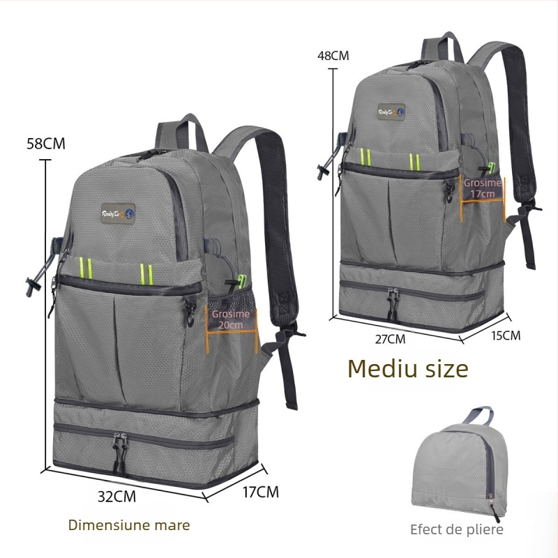 Gold Art Rucsac montan cu capacitate mare, impermeabil, pentru drumeții, camping și schi, stil 2025 cu izolație termică