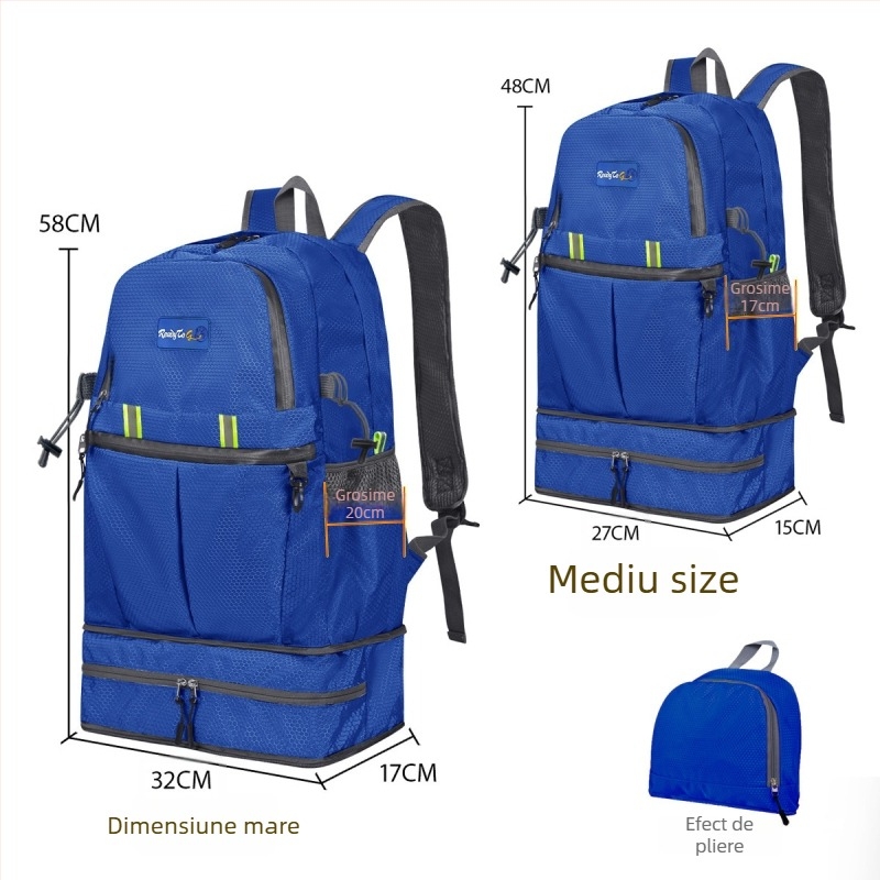 Gold Art Rucsac montan cu capacitate mare, impermeabil, pentru drumeții, camping și schi, stil 2025 cu izolație termică