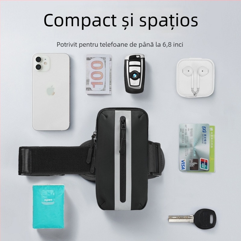 Geantă-armă pentru telefon la alergare (unisex) – material Oxford, respirabil, impermeabil, ultraușoară, căptușeală din poliester