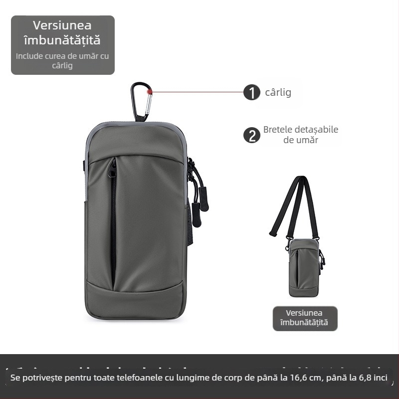Geantă de antebraț pentru telefon la alergare — impermeabilă, ultra-ușoară, material PU, pentru sport în aer liber, unisex