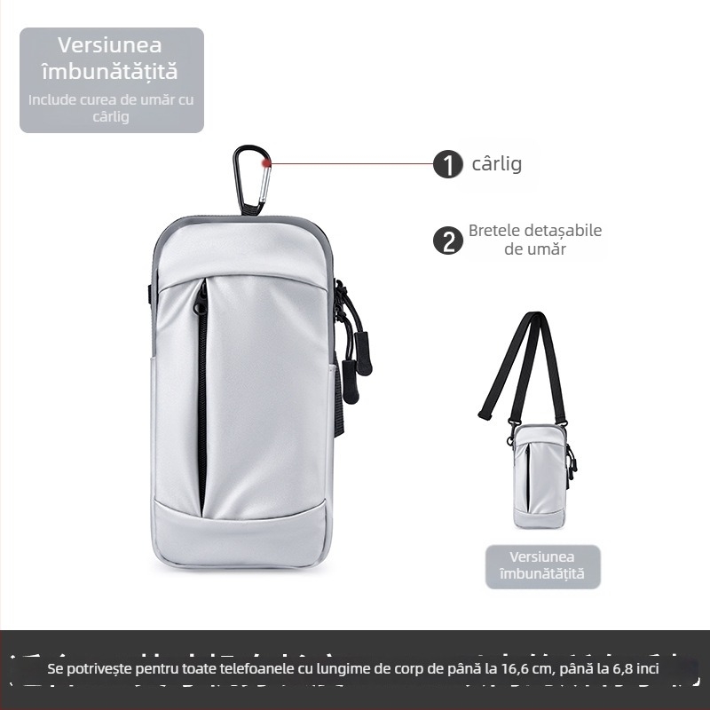 Geantă de antebraț pentru telefon la alergare — impermeabilă, ultra-ușoară, material PU, pentru sport în aer liber, unisex