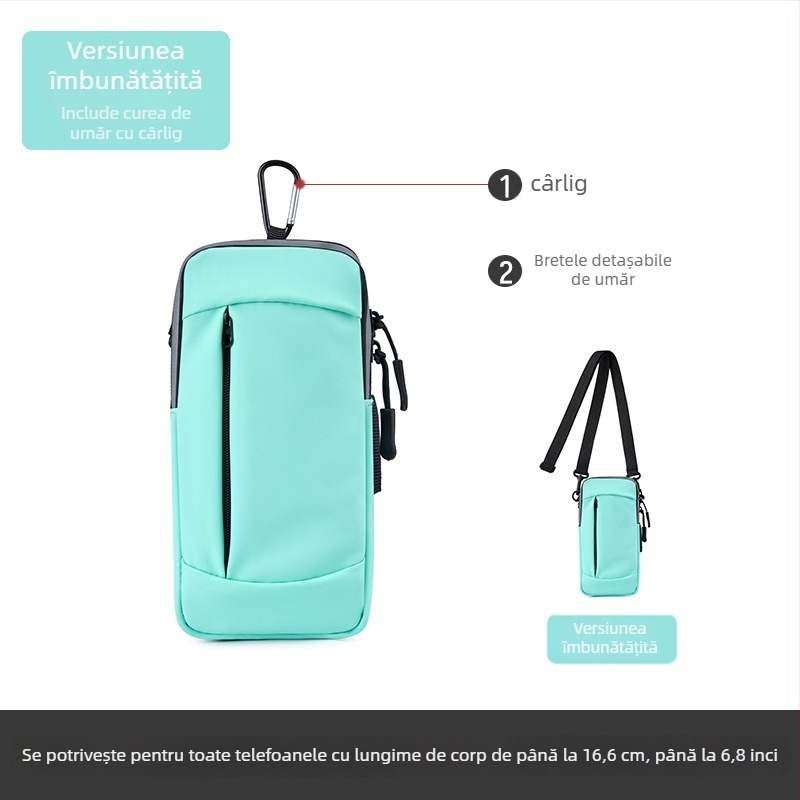 Geantă de antebraț pentru telefon la alergare — impermeabilă, ultra-ușoară, material PU, pentru sport în aer liber, unisex