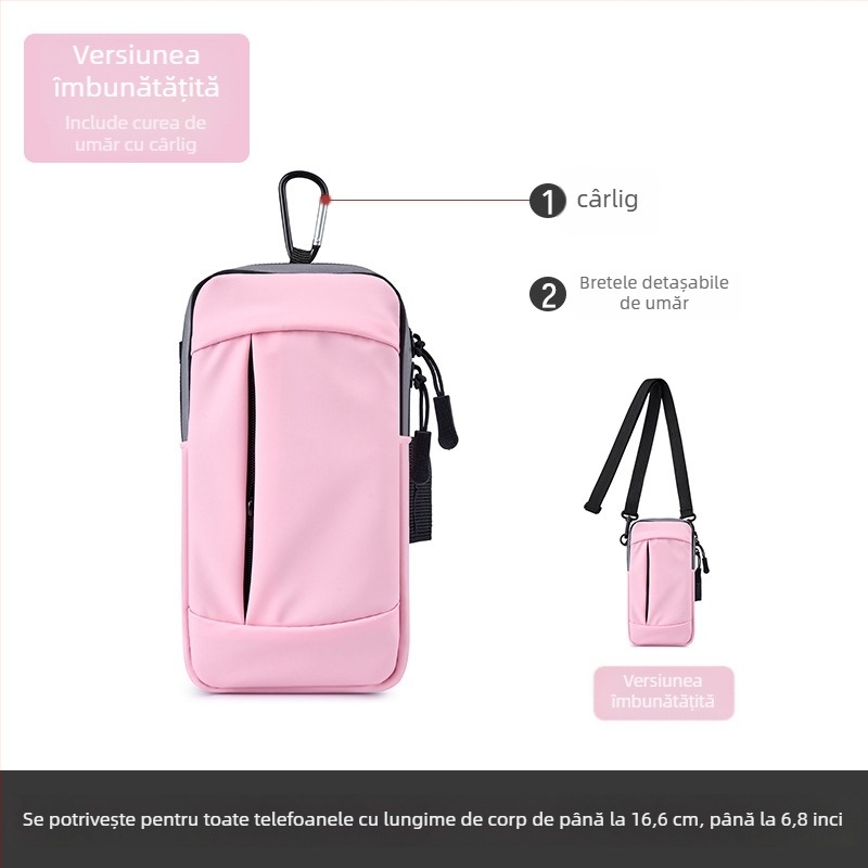 Geantă de antebraț pentru telefon la alergare — impermeabilă, ultra-ușoară, material PU, pentru sport în aer liber, unisex