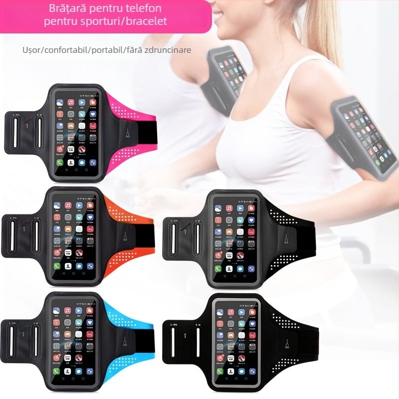 Armband pentru telefon pentru sporturi în aer liber — ultra-subțire, ușor, impermeabil, compatibil cu ecranul tactil, poliester Ausitool, unisex, căptușeală nylon