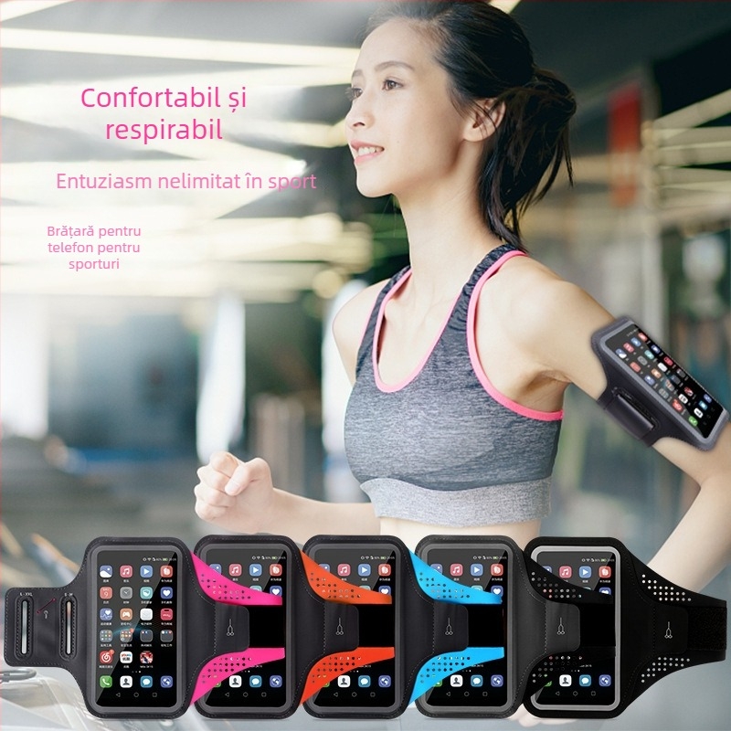 Armband pentru telefon pentru sporturi în aer liber — ultra-subțire, ușor, impermeabil, compatibil cu ecranul tactil, poliester Ausitool, unisex, căptușeală nylon