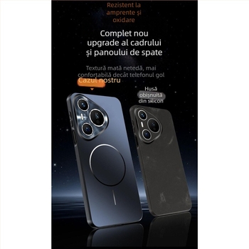 Husă Huawei Pura80 magnetice cu inel subțire electroplacat – pentru P80Pro, din plastic, protecție pentru obiectiv, anti-cadere