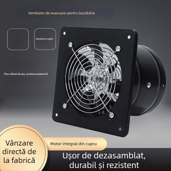 Ventilator de bucătărie din metal integral — puternic extractor, montaj pe perete, carcasa din fier, 220V, 60W, 50Hz, control mecanic, nivel de eficiență energetică 3