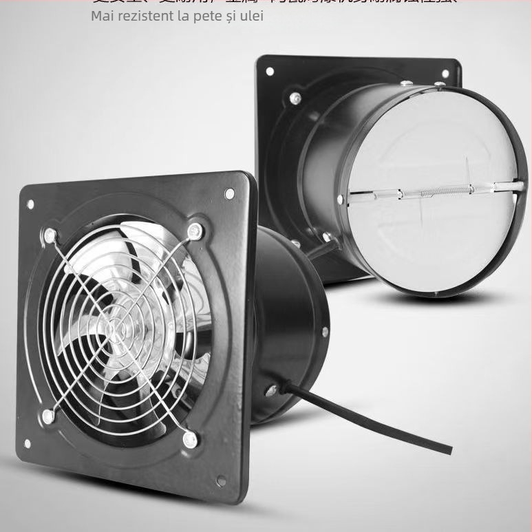 Ventilator de bucătărie din metal integral — puternic extractor, montaj pe perete, carcasa din fier, 220V, 60W, 50Hz, control mecanic, nivel de eficiență energetică 3