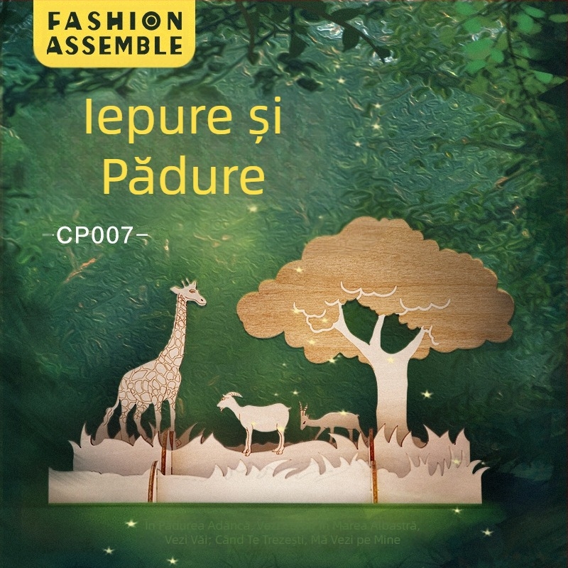 Suport pentru telefon din lemn DIY - Blocuri 3D puzzle, lemn de tei Basswood, 0–38 bucăți, 7–14 ani, construcții din blocuri