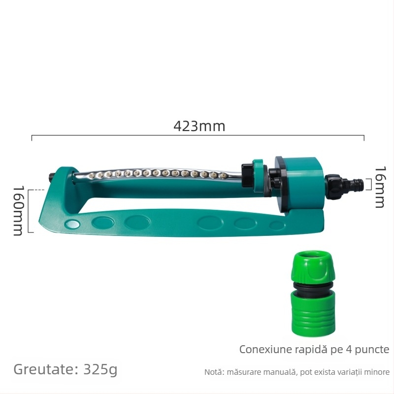 Duză de irigare gazon – 19 orificii, mișcare automată de balans, jet rotativ, ABS