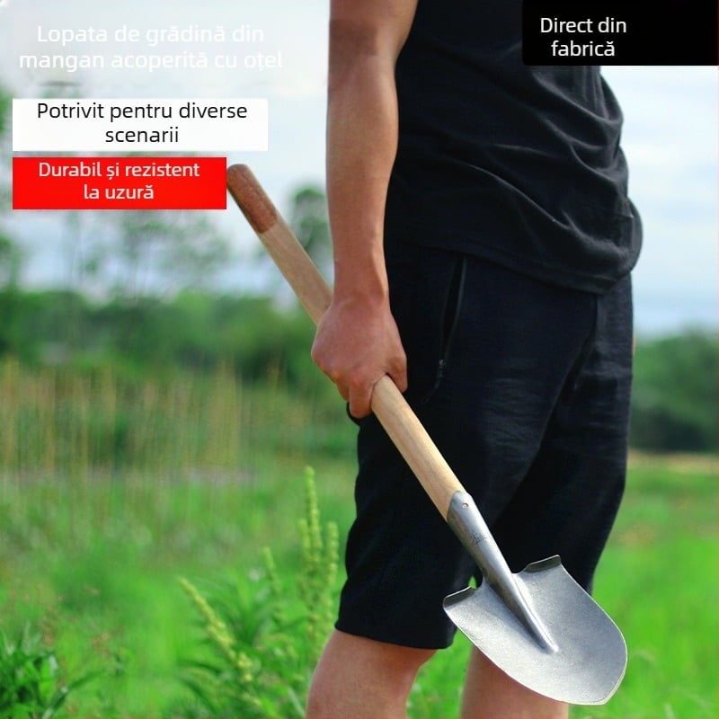 Origin lopată de grădină din oțel mangan pentru uz agricol și horticol, săpat în aer liber și cultivarea legumelor